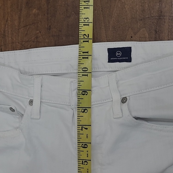 AG Adriana Goldschmied Jeans Women's sz 29R White Mid Rise Distressed Crop Jean - Picture 9 of 10
